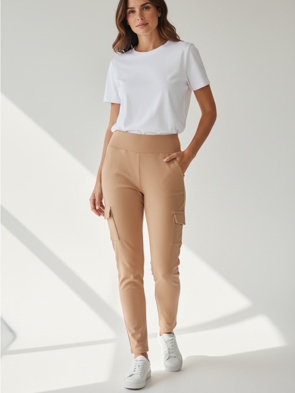 Ruby Ribbon Light Brown Cargo Leggings Pant Sz L